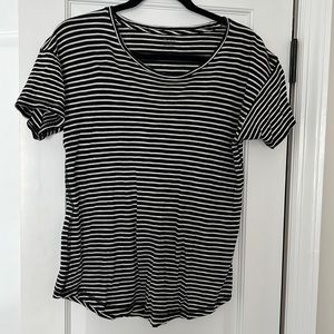 Madewell Black and White Striped TShirt